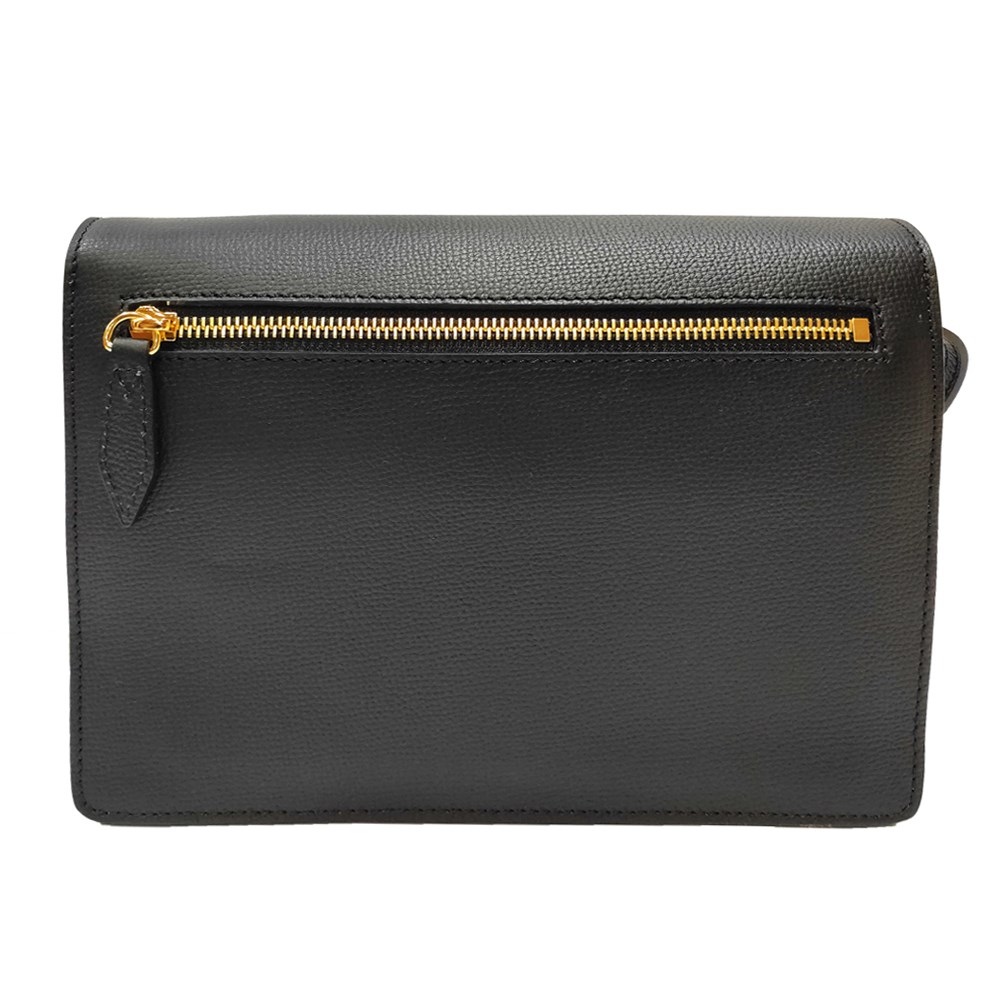 【BURBERRY 】80656901/80803211經典Small Macken系列格紋棉麻拼色肩背/斜背郵差包(黑色)