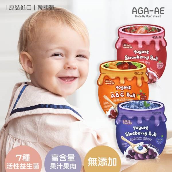  韓國 AGA-AE 益生菌寶寶優格球 15g 口味任選 無添加人工色素 優格餅