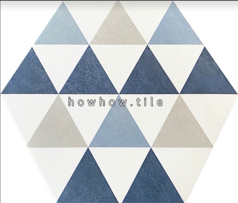 西班牙進口 幾何色塊六角花磚 23.2*26.7cm DC196