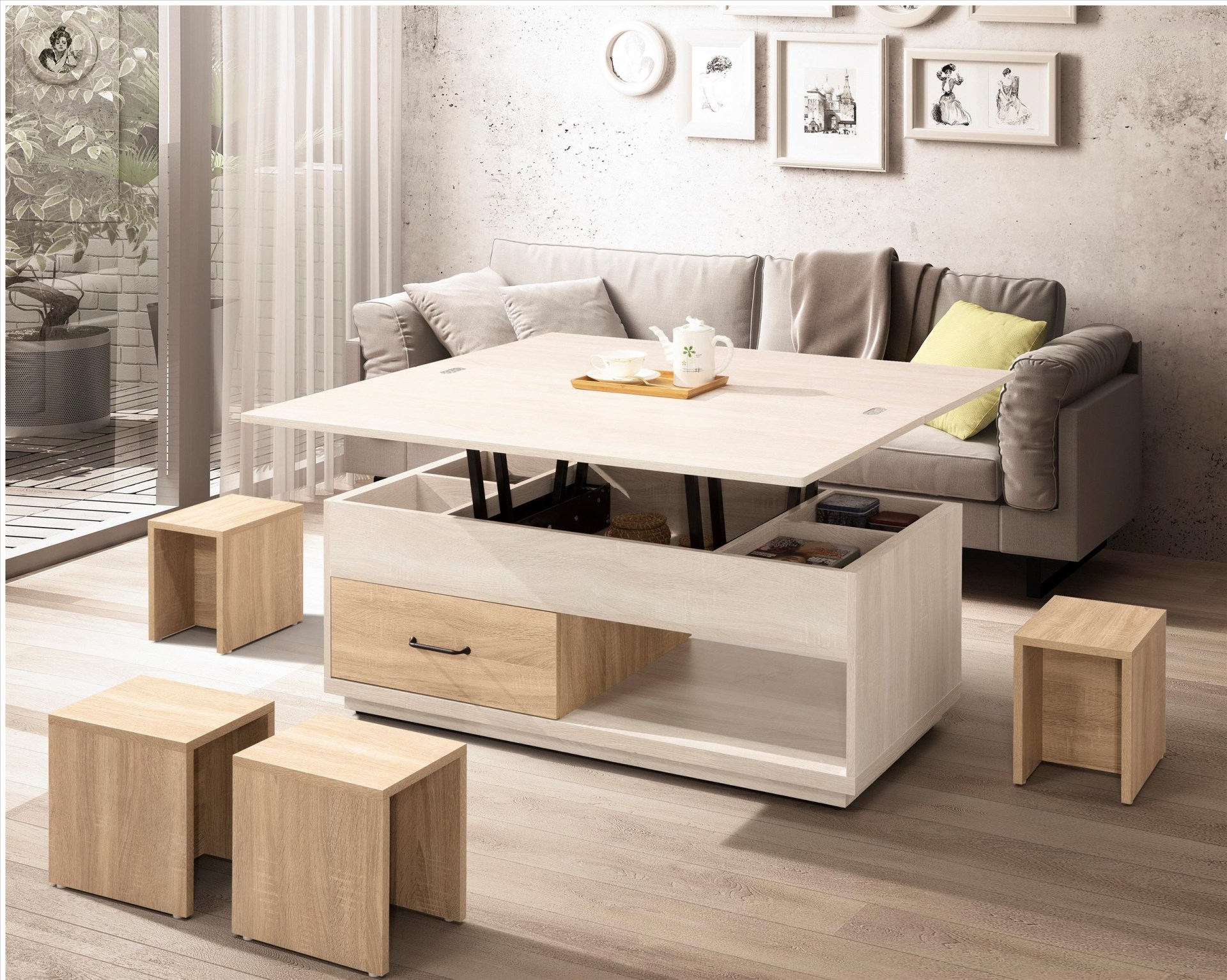 251-2 升降大茶几 4尺