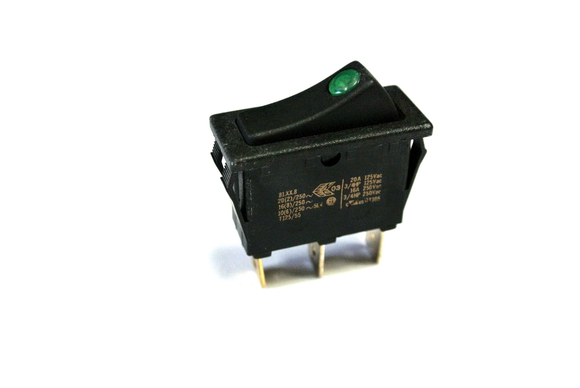 3P2段 帶燈開關 綠 A10