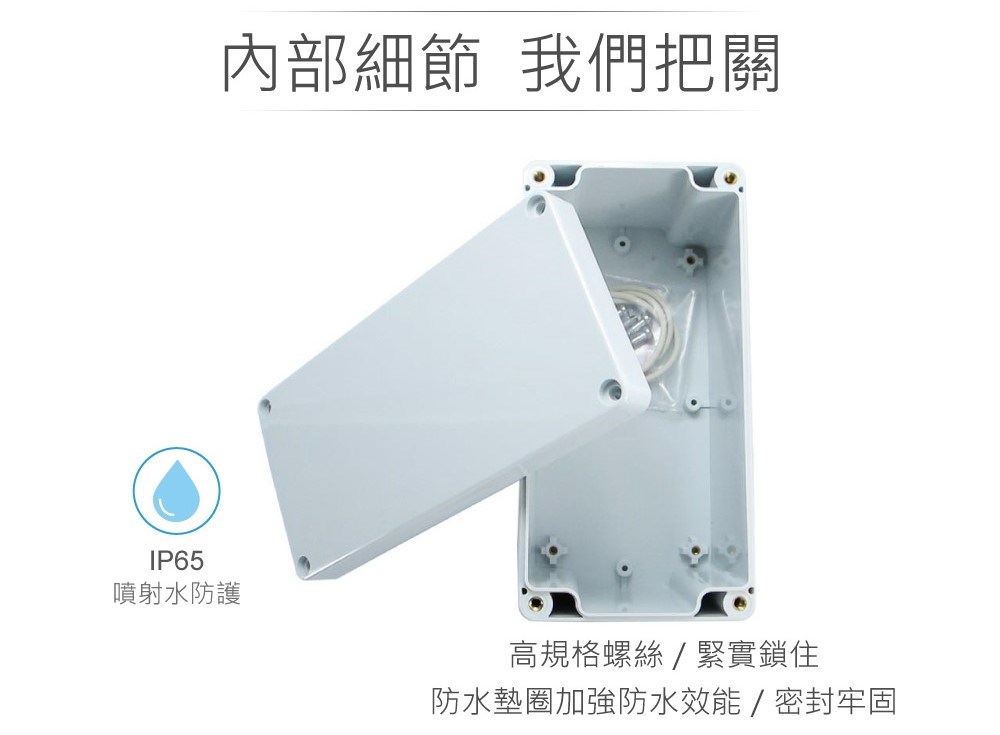 G265 160 x 80 x 85mm 萬用型 IP65 防塵防水 PC 塑膠盒 操作溫度 - 40℃ 至 120℃