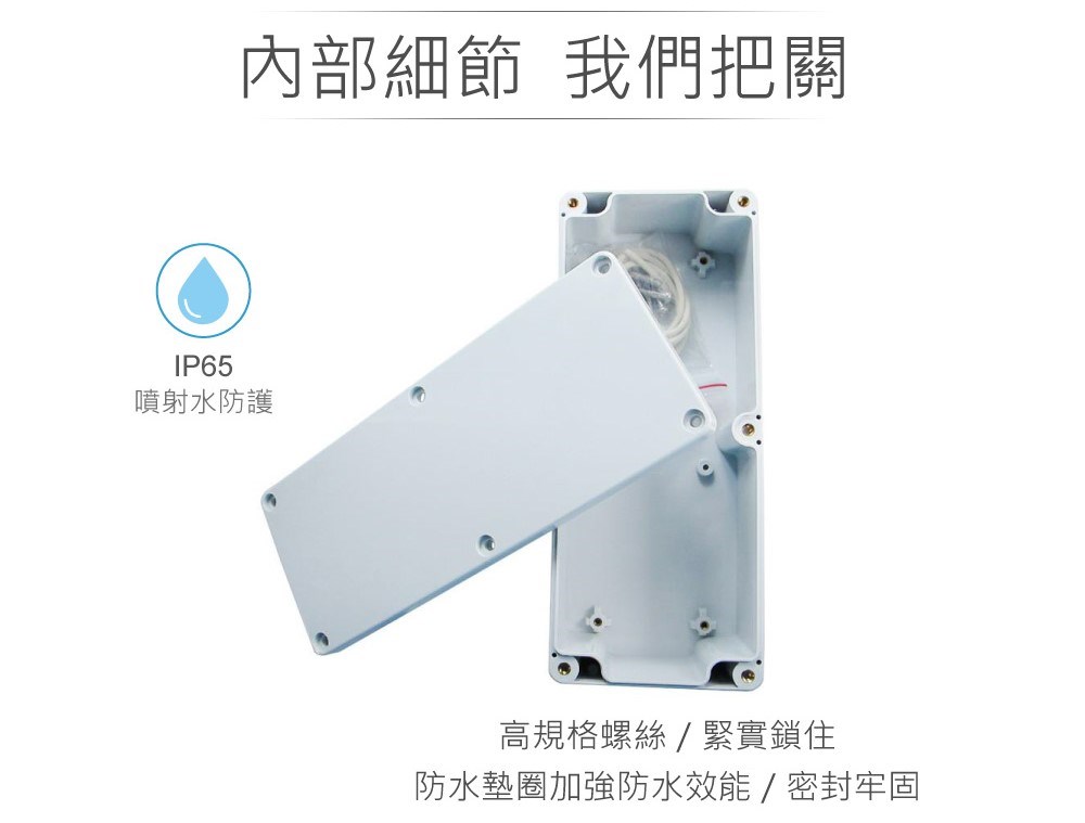 G229 195 x 80 x 55mm 萬用型 IP65 防塵防水 PC 塑膠盒 操作溫度 - 40℃ 至 120℃