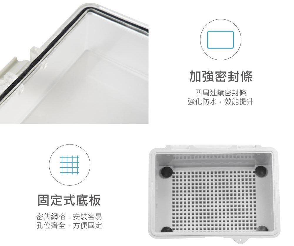 JL-00B(C) 180 x 145 x 115mm 透明上蓋 掀蓋式控制盒 塑膠心 ABS 固定式底板 防水耐蝕防鏽 IP68 防塵防水控制盒