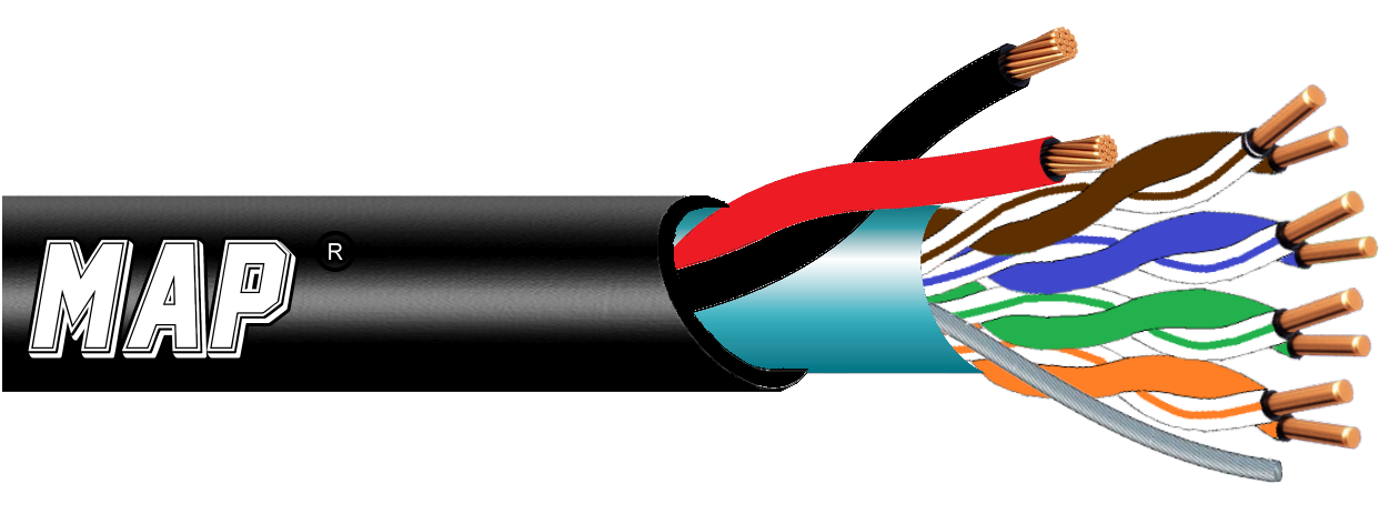 1.9.** MAP® Cat5e FTP +0.75mm²x2C Cable 網路線+電源 【複合型電纜-戶外用】