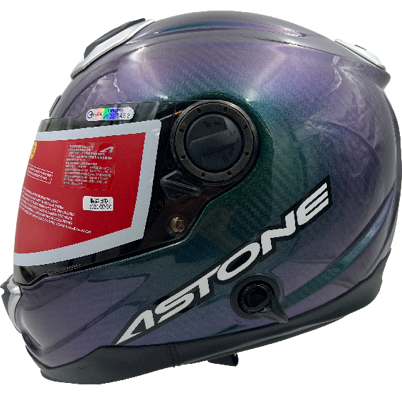《遠古騎士》ASTONE GT1000F 變色龍 綠紫 碳纖維 雙鏡片雙D扣全罩安全帽