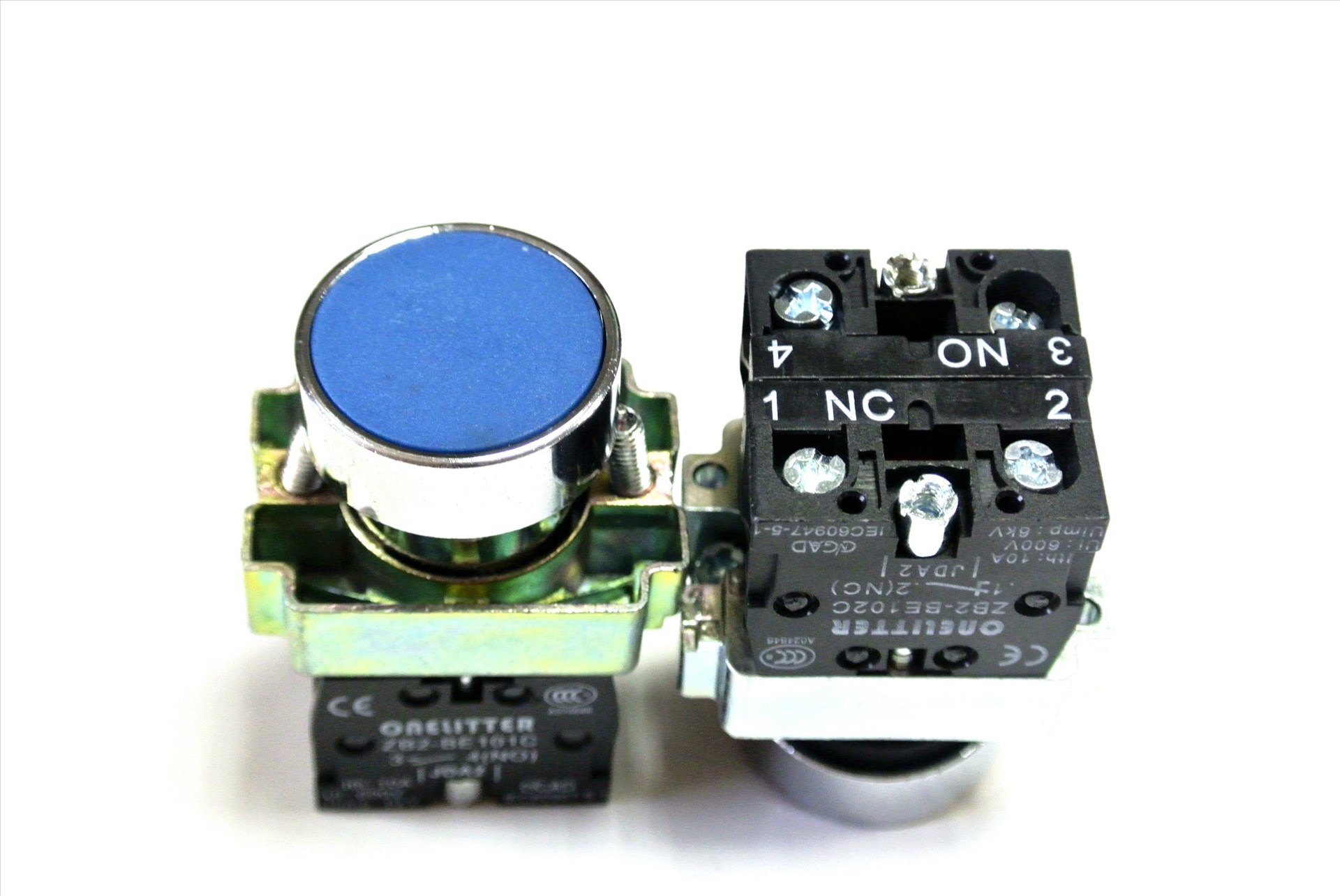 按鈕開關 無段 藍 PB-5