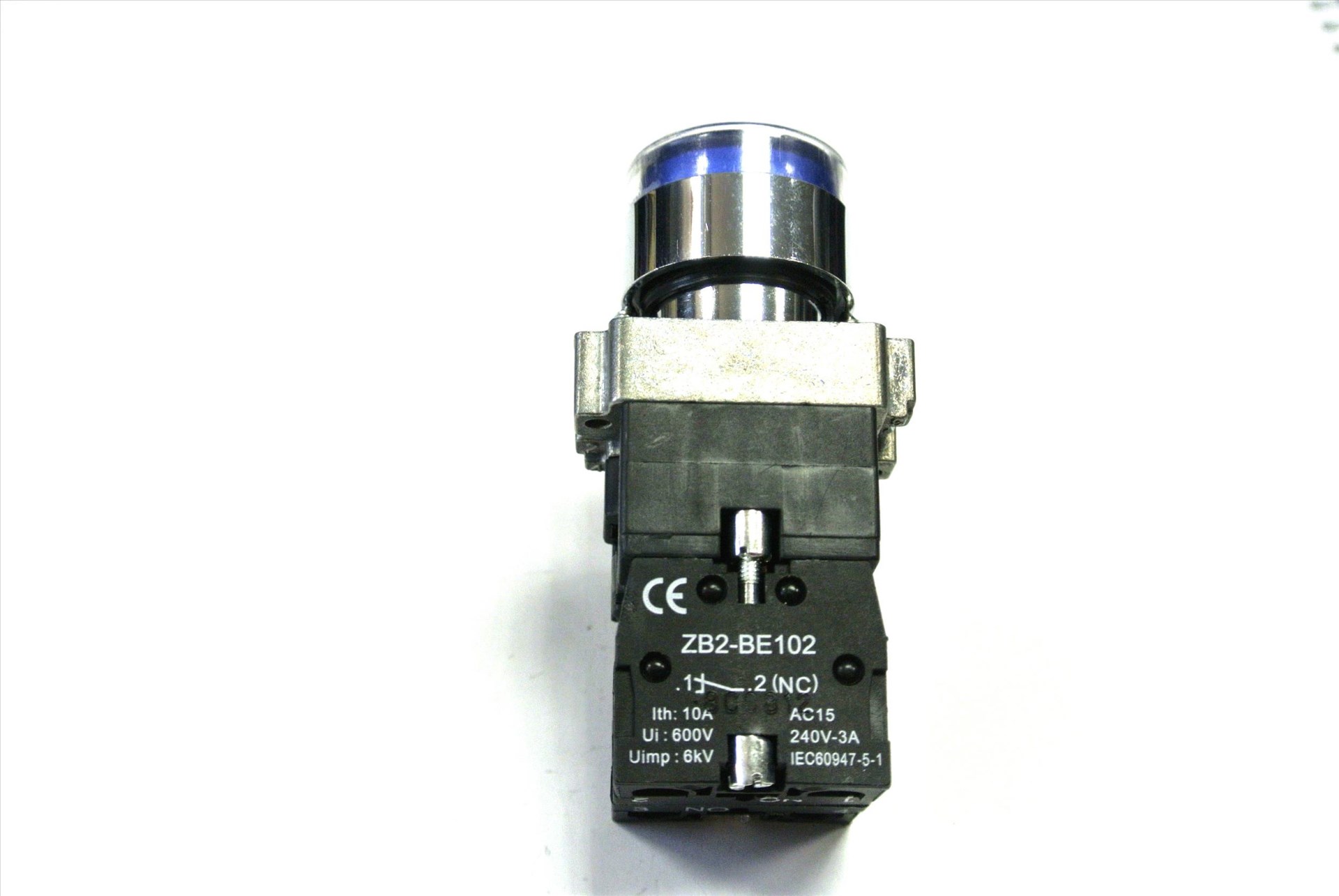 無段帶燈按鈕開關 藍 PB-17