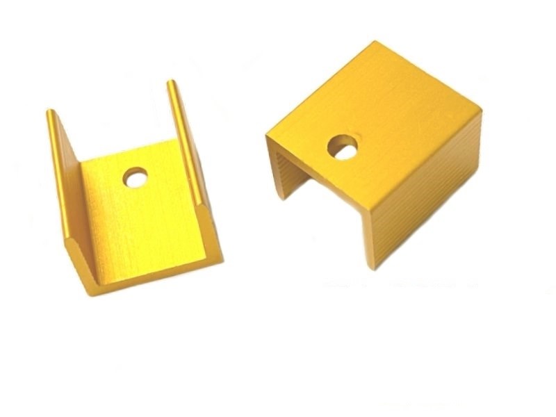 散熱片 小U 有紋 金色 邊孔 20mm*18mm*15mm
