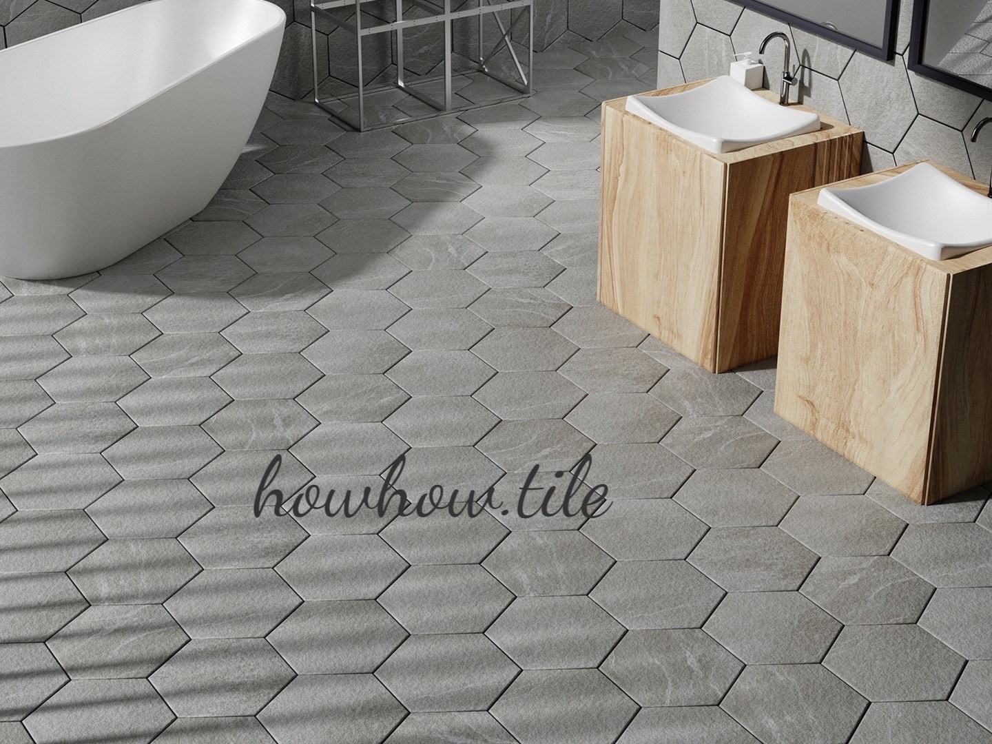 國產耀眼防滑六角磚 素花混搭（30*26cm)*BLT162