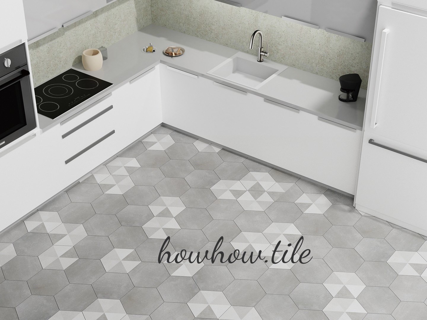 國產耀眼防滑六角磚 素花混搭（30*26cm)*BLT162