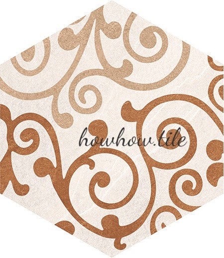 國產耀眼防滑六角磚 素花混搭（30*26cm)*BLT162