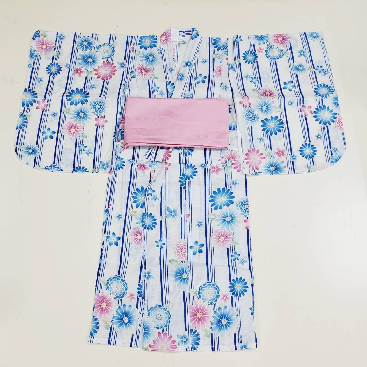 白底藍條紋/長和服