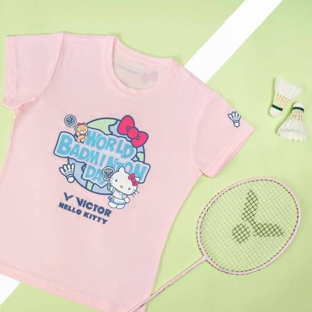 (羽球世家) VICTOR 世界羽球日 HELLO KITTY 聯名T恤 T-KT301 羽球衣 短袖上衣 貓咪