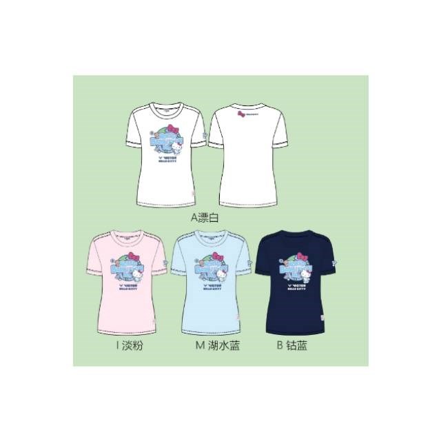 (羽球世家) VICTOR 世界羽球日 HELLO KITTY 聯名T恤 T-KT301 羽球衣 短袖上衣 貓咪