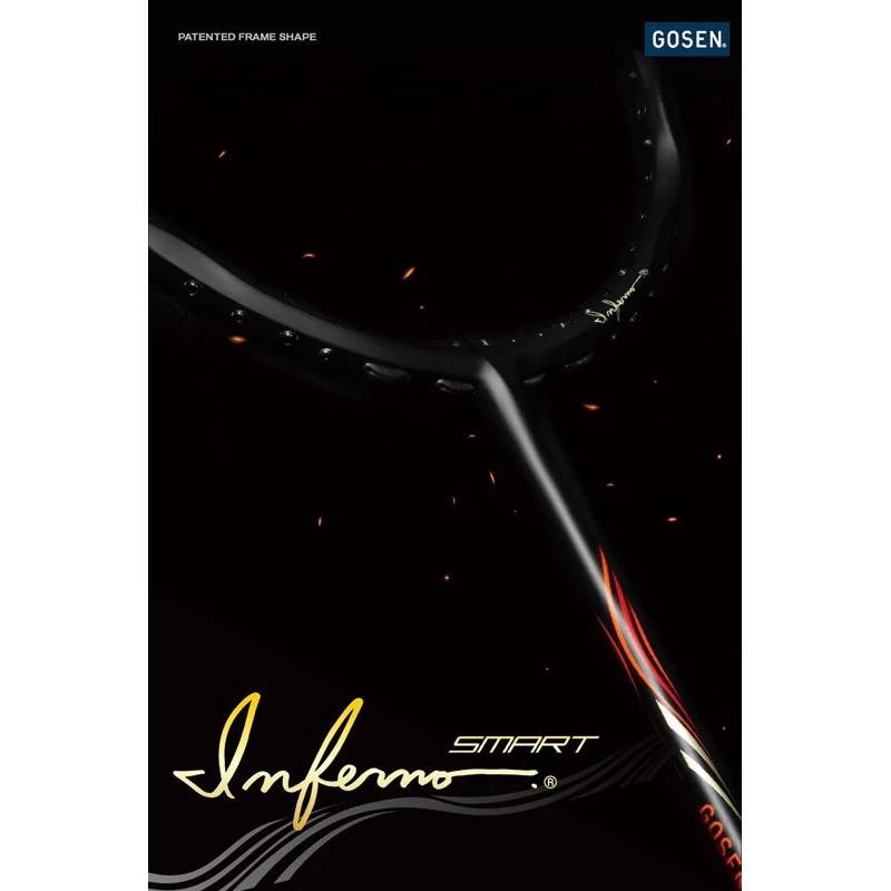 限量新拍 (羽球世家) GOSEN 極致黑金 羽球拍 INFERNO SMART 螺旋羽球拍 4U 細握柄G6