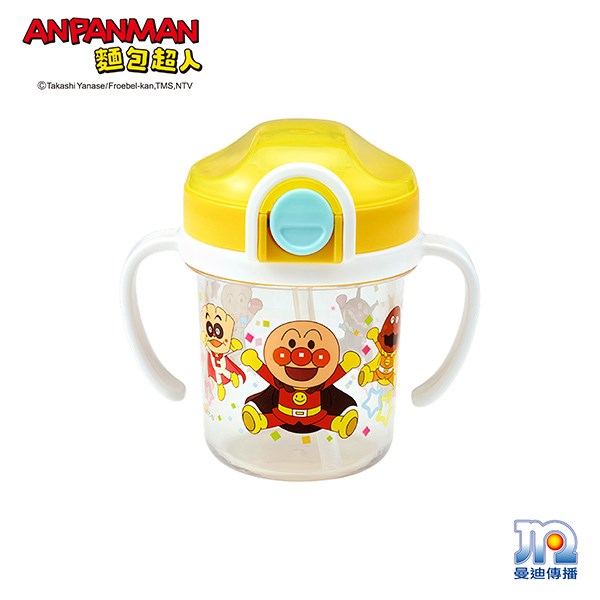 ANPANMAN 麵包超人-AN麵包超人日製鎖蓋吸管學習杯