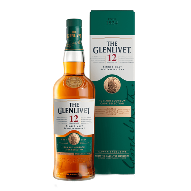 格蘭利威12年首席三桶單一麥芽蘇格蘭威士忌The Glenlivet 12Y Rum&Bourb. Cask Single Malt Scotch Whisky