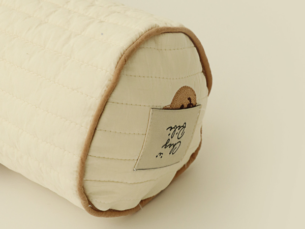 刺繡小熊 嬰兒床邊枕 圓錐枕 防撞枕
