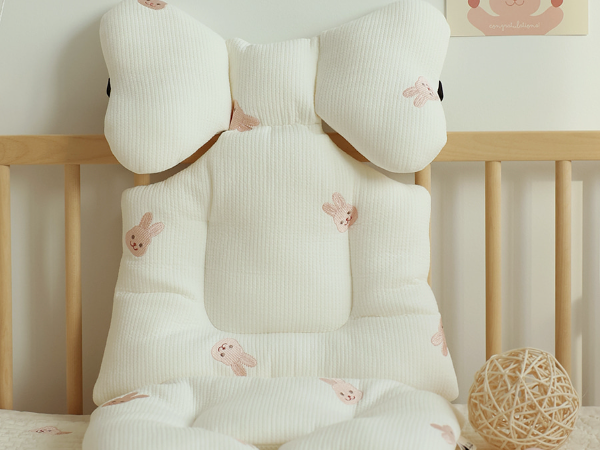 刺繡小熊 嬰兒車襯墊 寶寶椅襯墊 嬰兒搖椅襯墊
