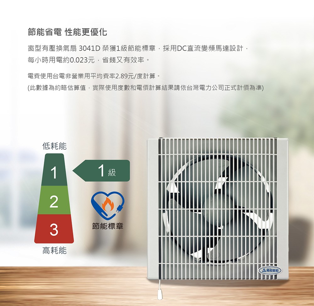 Alaska 阿拉斯加 窗型有壓換氣扇 3041系列