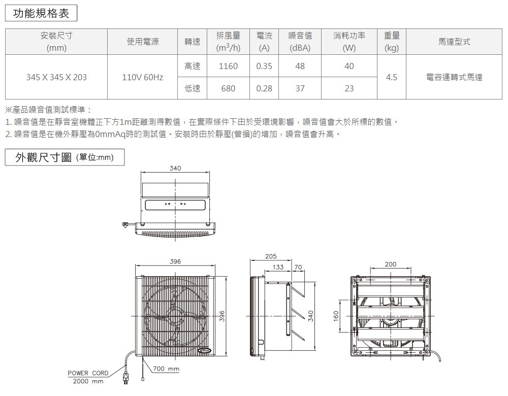Alaska 阿拉斯加 窗型有壓換氣扇 3041系列