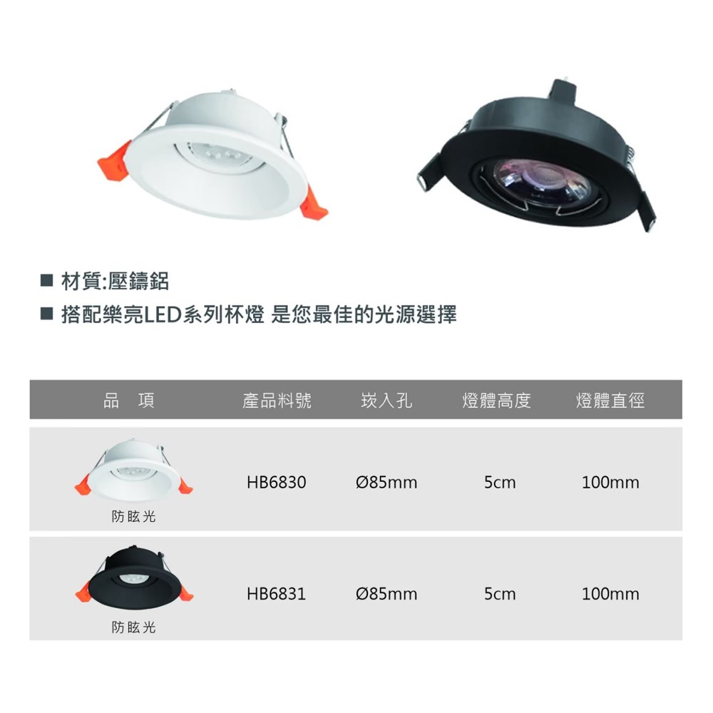 【宇豐國際】含稅 台灣品牌LED MR16 5W/7W防眩光8.5公分崁燈 組合價 黑殼/白殼全電壓 LED崁燈