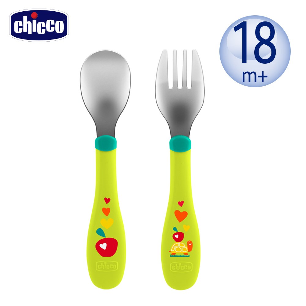 chicco 不鏽鋼幼兒叉匙組