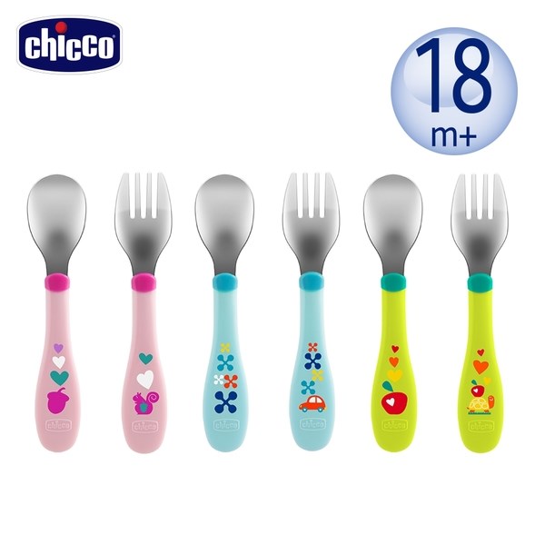 chicco 不鏽鋼幼兒叉匙組