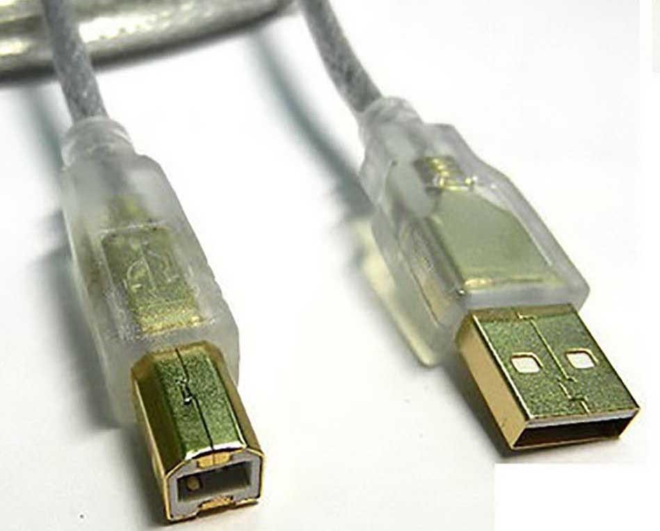 USB2.0 A公-B公 鍍金透明強化延長線  3米