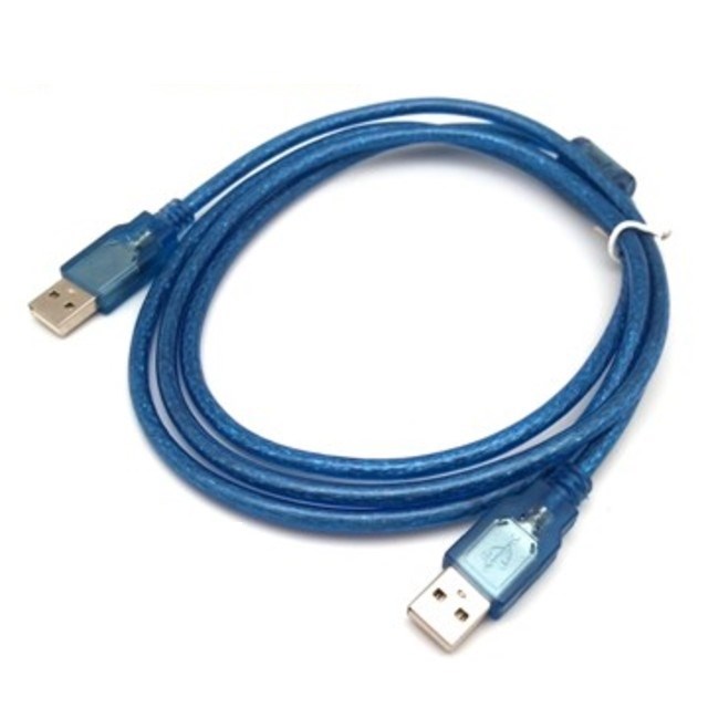 USB2.0 A公對A公透明藍傳輸線 1.5M