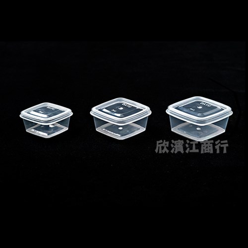【PP】連體醬料杯 方形 3oz