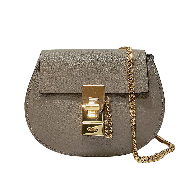 【Chloe’ 蔻依】CHC21SP10094423W Drew系列小牛皮迷你斜背包/腰包(深灰色)