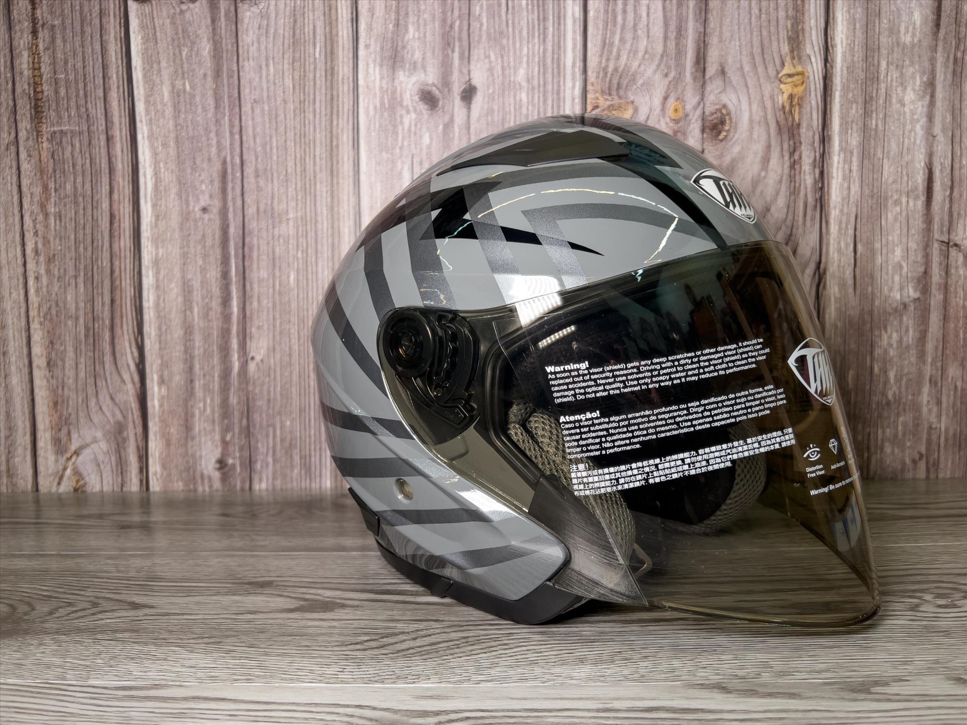 《遠古騎士》THH T560N-THOR索爾 深灰/黑銀灰 雙鏡片 雙D扣 內襯全可拆洗 半罩安全帽