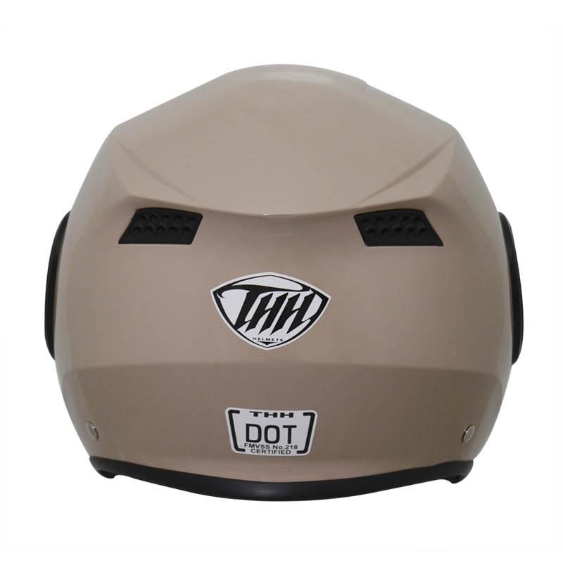 《遠古騎士》THH T318S 素色 焦糖拿鐵 雙層鏡 內襯全可拆洗 半罩安全帽