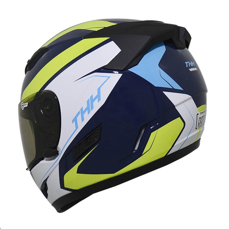 《遠古騎士》THH TS-80N VISION 藍/黃白 內墨鏡 全拆洗 輕量 全罩 安全帽 雙D扣