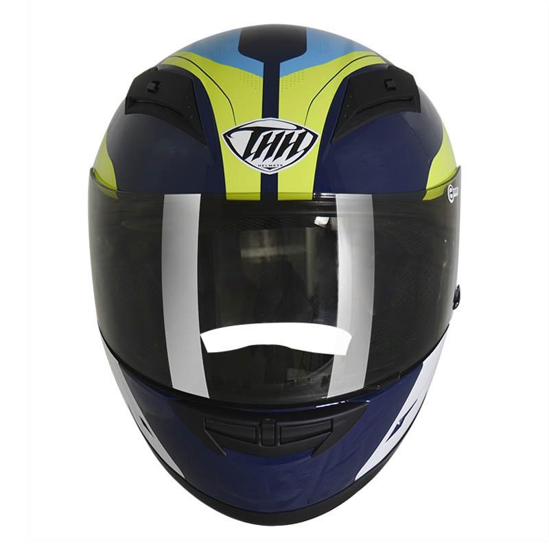 《遠古騎士》THH TS-80N VISION 藍/黃白 內墨鏡 全拆洗 輕量 全罩 安全帽 雙D扣