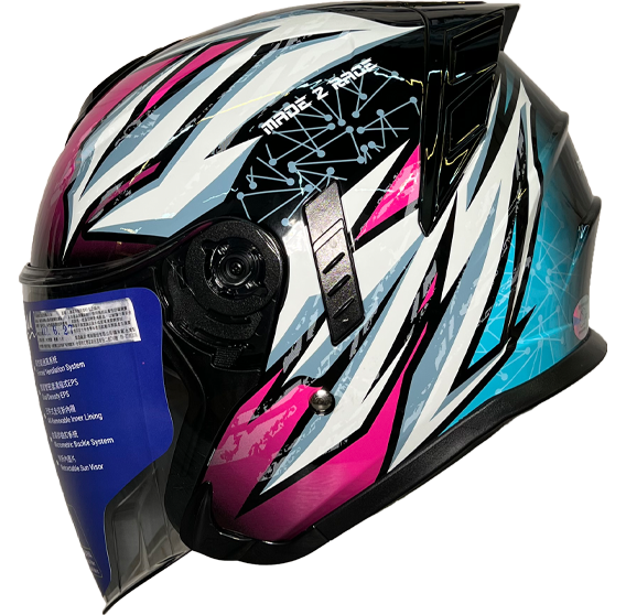 《遠古騎士》M2R FR-2 FR2 #18 紀念版 亮面黑/桃紅 內藏墨鏡 半罩安全帽