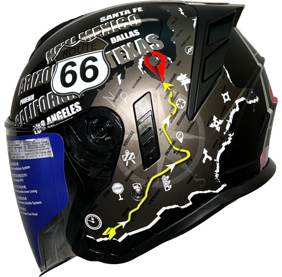 《遠古騎士》M2R FR-2 FR2 #5 紀念版 66號公路 消光黑 內藏墨鏡 半罩安全帽