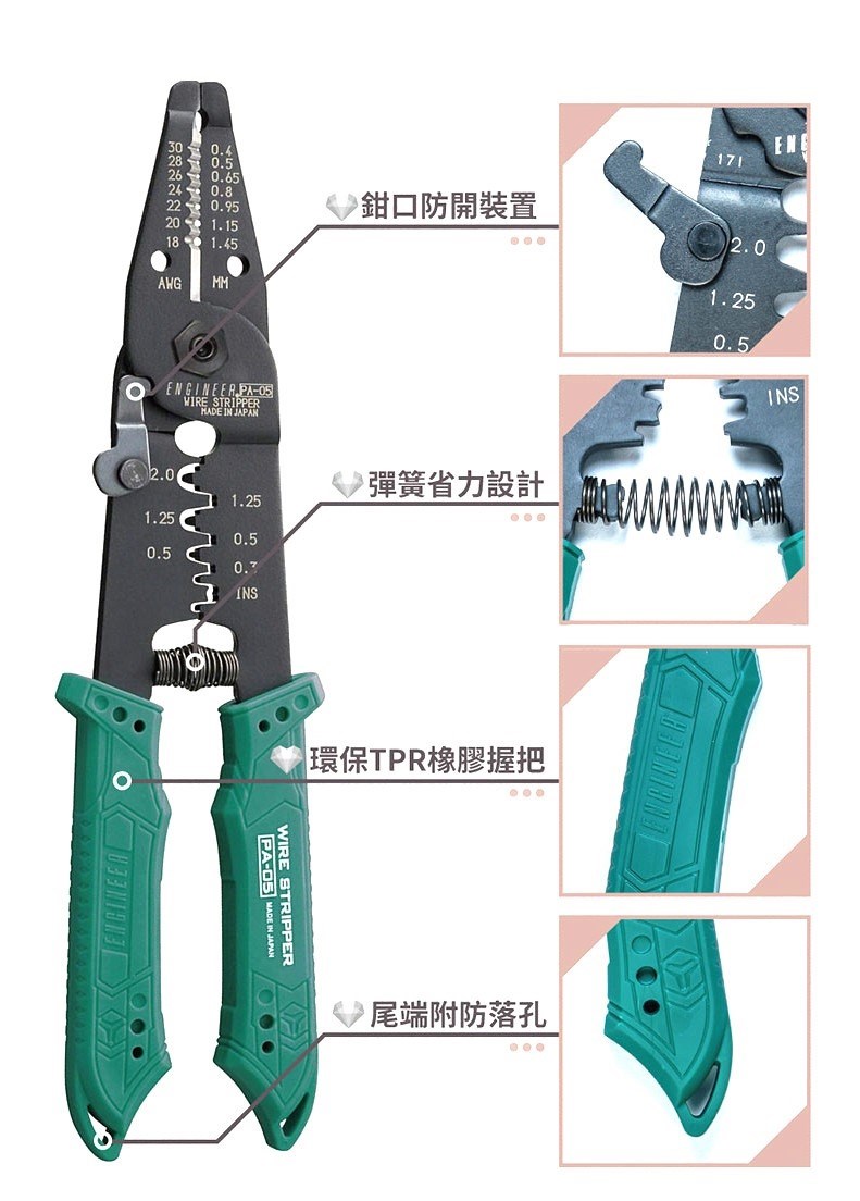 多機能型端子剝線壓著鉗 PA-05