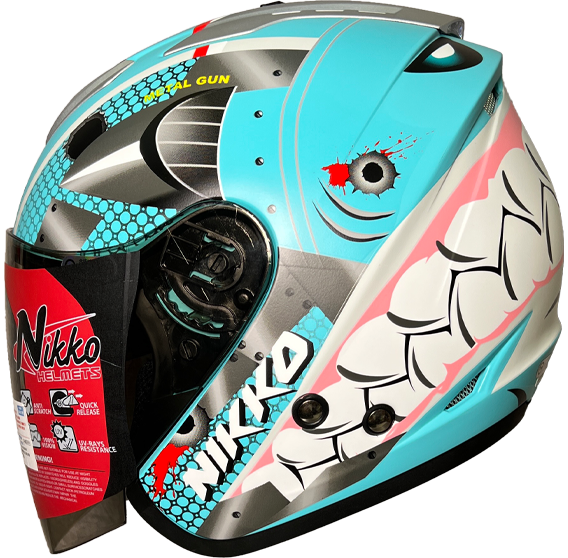 《遠古騎士》Nikko N557 N-557 鯊魚輕裝甲Ver. 湖水青銅 半罩式 內墨鏡 安全帽