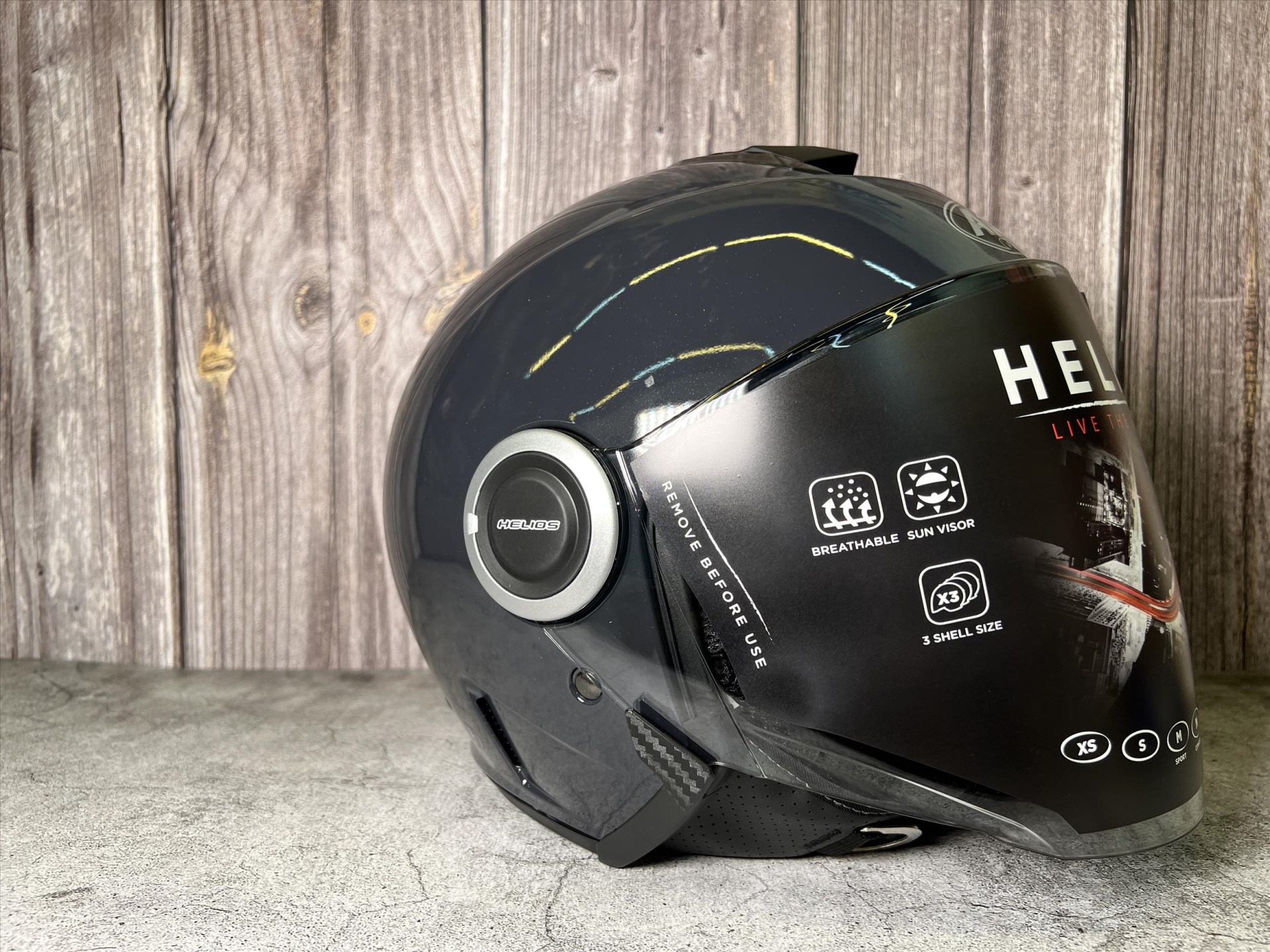 《遠古騎士》AIROH 義大利 HELIOS 素色款 石曜黑 半罩 排齒扣 雙鏡片安全帽 海力奧斯