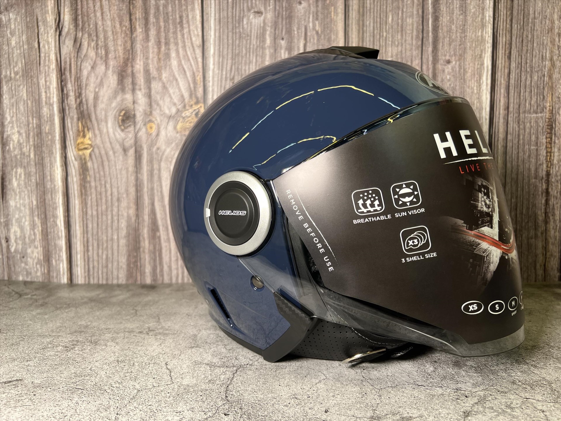 《遠古騎士》AIROH 義大利 HELIOS 素色款 琉璃藍 半罩 排齒扣 雙鏡片安全帽 海力奧斯