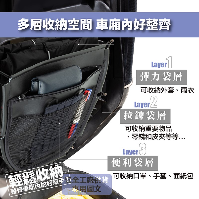 《遠古騎士》YW-R10 機車置物袋 彈性 多用途 多層收納控間 網狀內層設計 輕鬆收納 置物袋 機車