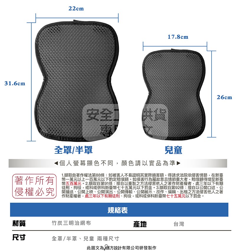 《遠古騎士》YW-R01 安全帽透氣內襯套 雙層 透氣型 可拆洗 內襯 內襯套 內套適用各種帽型