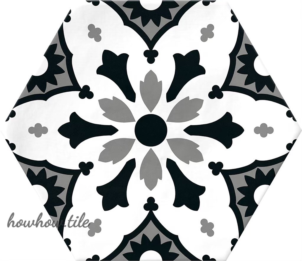 西班牙 哈瓦納混搭六角花磚兩色系 (15*17.3cm) AD62