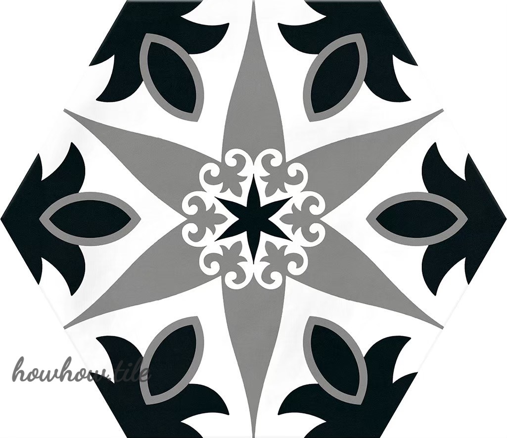 西班牙 哈瓦納混搭六角花磚兩色系 (15*17.3cm) AD62