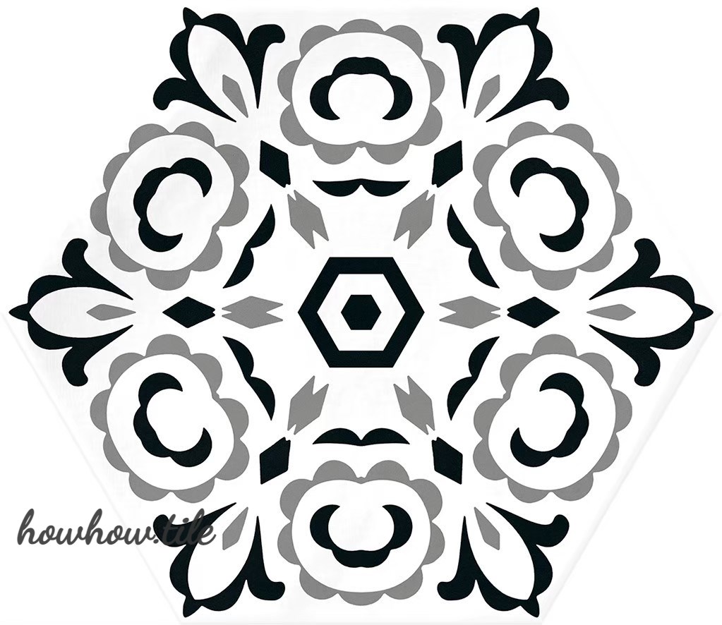 西班牙 哈瓦納混搭六角花磚兩色系 (15*17.3cm) AD62