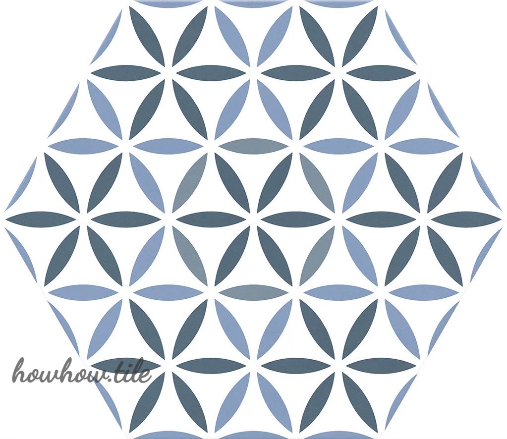 西班牙 哈瓦納混搭六角花磚兩色系 (15*17.3cm) AD62