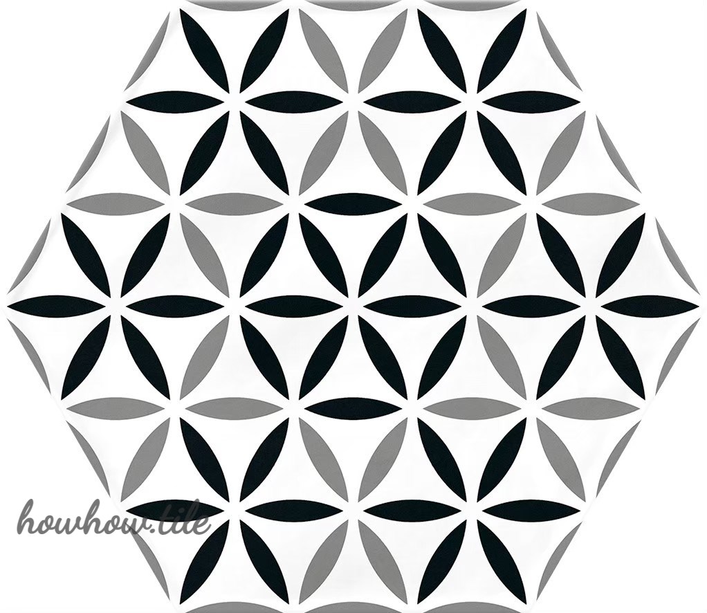 西班牙 哈瓦納混搭六角花磚兩色系 (15*17.3cm) AD62